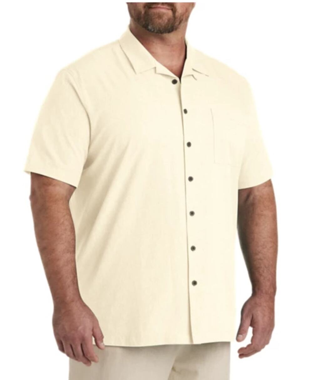 Oak Hill by DXL Men's Solid Camp Shirt Size 1XL Lightweight Normcore Classic